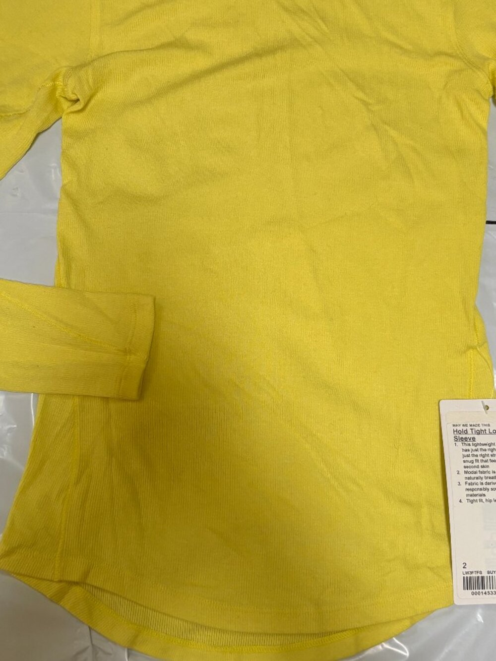 Lululemon Hold Tight Long Sleeve Shirt - Sunlight Yellow (SUYE) - Sz